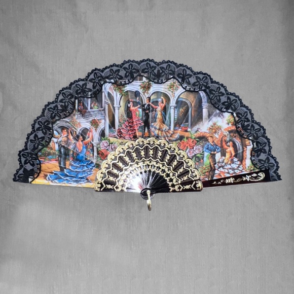 Vintage Flamenco Dancer Fan - Picture 1 of 8